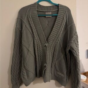 Taylor Swift Cable Knit Cardigan - Gray